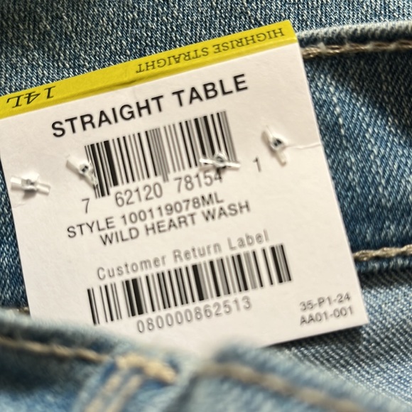 Straight Leg high rise slimming pocket long length jeans - Picture 6 of 6